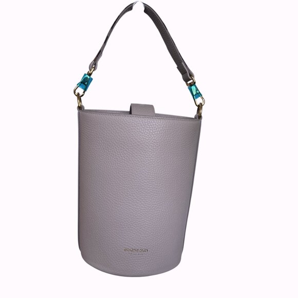 Burberry Small Grainy Leather Bucket Bag Limestone, house check strap - Picture 7 of 15